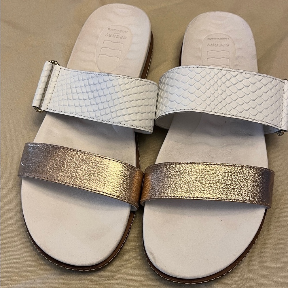 Sperry White and Gold Women's Sandals size 10